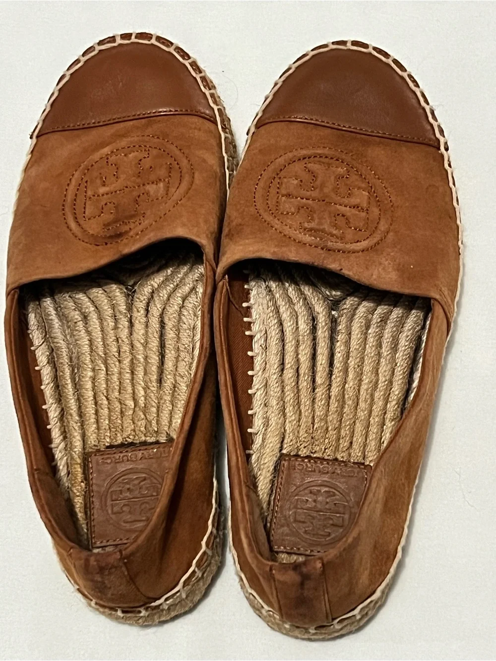 Tory Burch Tan Leather Espadrilles